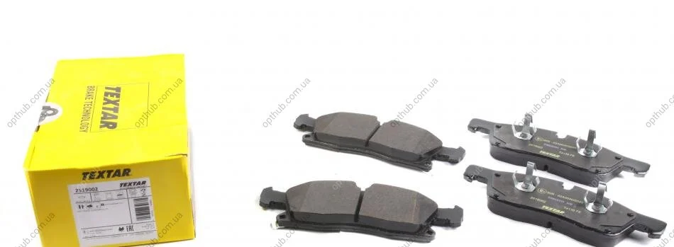 Колодки гальмівні (передні) Jeep Grand Cherokee IV 3.0-6.4 10- (Teves) Q+ (194.5x64x19) (opt-om) TEXTAR 2519002 (фото 1)