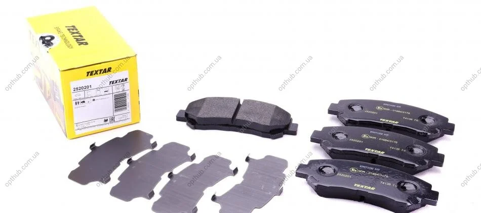 Колодки гальмівні (передні) Nissan Qashqai/X-Trail 07- (Akebono) (141.9x58.6x16.8) UA63 TEXTAR 2520201 (фото 1)