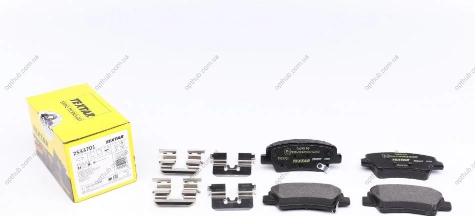Колодки гальмівні (задні) Kia Ceed II/Rio III/Hyundai Accent/i20/i30/i40 10- (Akebono) Q+ UA63 TEXTAR 2533701 (фото 1)