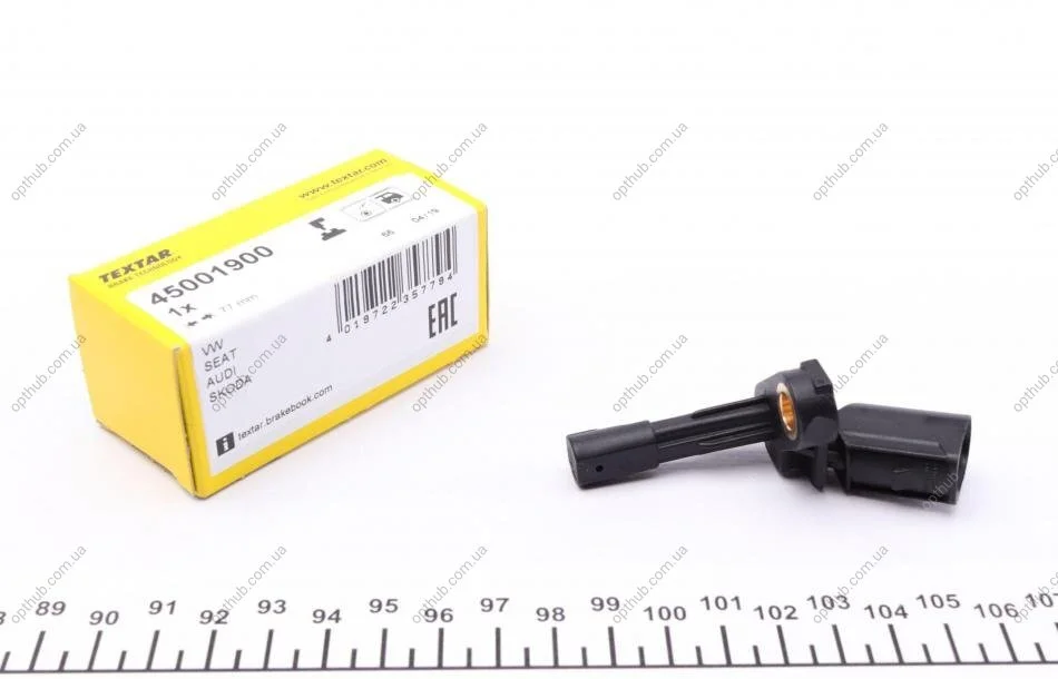 Датчик ABS (задний) Audi A3/VW Golf V 1.2-2.0 TFSI/TDI 03- (R) UA63 TEXTAR 45001900 (фото 1)