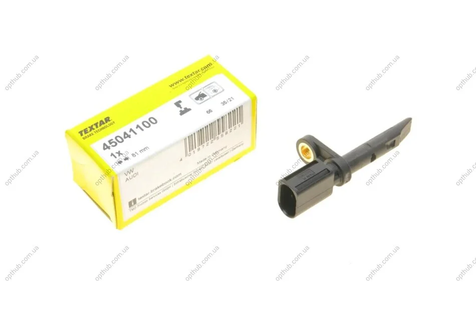 Датчик ABS (передній) Audi A6/A7/A8/Q7/Q8/VW Touareg 16- (L=81mm) (opt-om) TEXTAR 45041100 (фото 1)