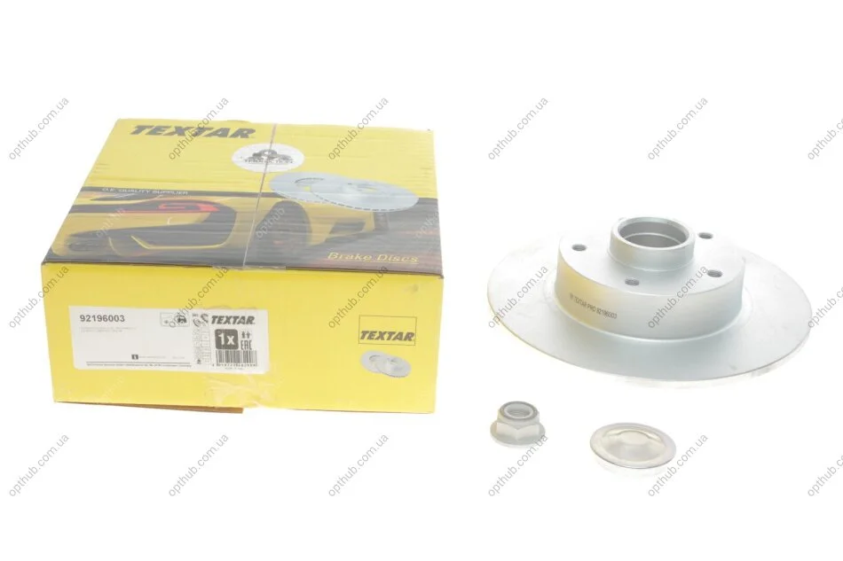 Диск гальмівний (задній) Renault Megane III/Scenic III 08- (260x8) (+ABS) PRO UA63 TEXTAR 92196003 (фото 1)