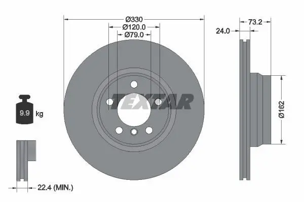 Диск гальмівний передн лів/прав BMW 2 (F22, F87), 2 (F23), 3 (F30, F80), 3 (F31), 3 GRAN TURISMO (F34), 4 (F32, F82), 4 (F33, F83), 4 GRAN COUPE (F36) 2.0-3.0D 11.11- TEXTAR 92242003 (фото 1)