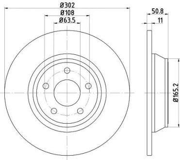 Диск гальмівний задн лів/прав FORD MONDEO V FORD USA FUSION 1.0-2.5 09.12-03.22 TEXTAR 92268703