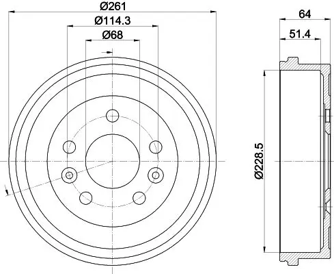 Гальмівний барабан задн DACIA BIGSTER, DUSTER NISSAN JUKE RENAULT ARKANA I, CAPTUR I, CAPTUR II, DUSTER, GRAND KANGOO III, KANGOO III, KAPTUR 1.0-Electric 04.10- TEXTAR 94045500 (фото 1)