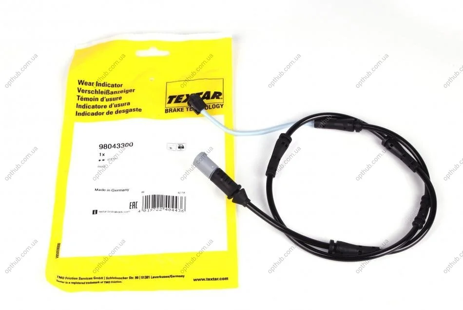 Датчик зносу гальмівних колодок (задніх) BMW 5/6 09- UA63 TEXTAR 98043300 (фото 1)