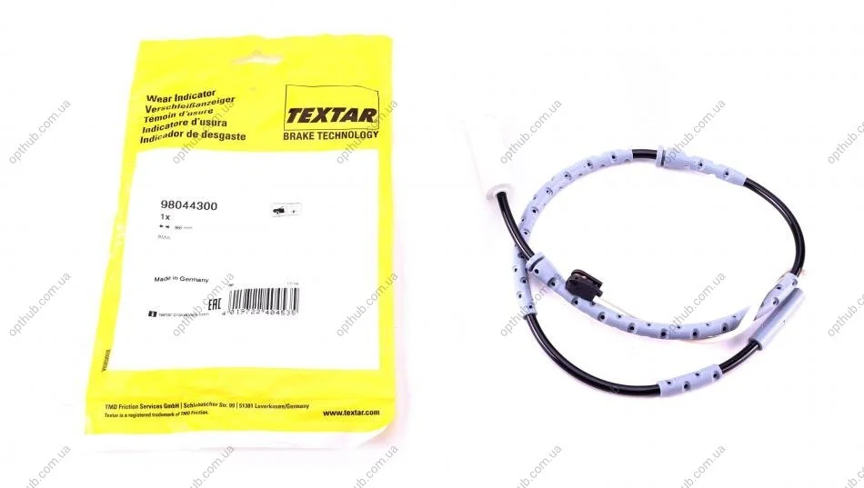Датчик зносу гальмівних колодок (передніх) BMW 3 (E90/E91/E92)/ X1 (E84) 05-15 (L=865mm.) UA63 TEXTAR 98044300 (фото 1)