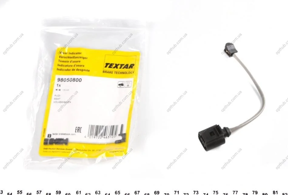 Датчик зносу гальмівних колодок (передніх) VW Passat 14-/ Audi A3 13- UA63 TEXTAR 98050800 (фото 1)