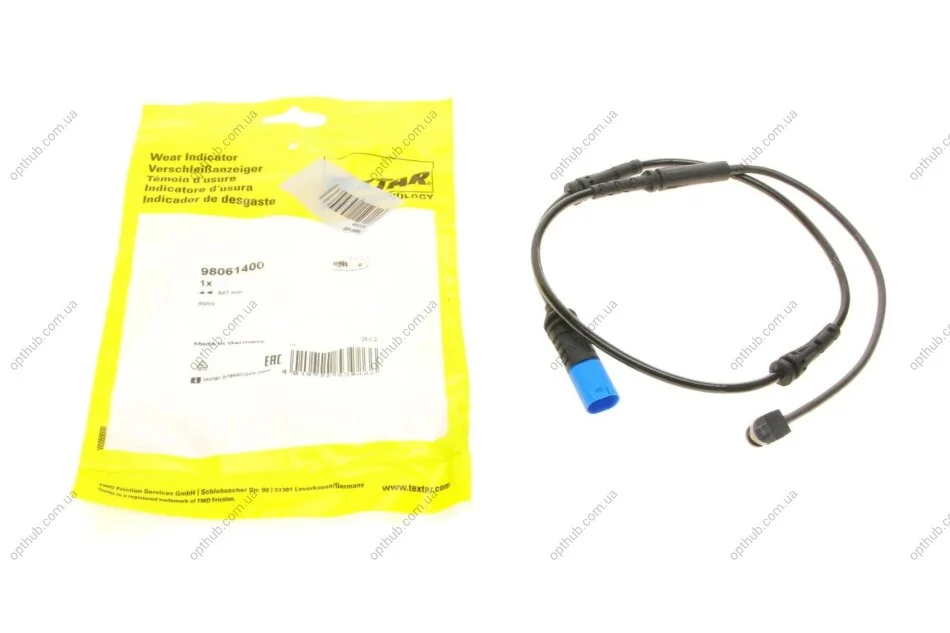 Датчик зносу гальмівних колодок (передніх) BMW X5 (G05/F95)/X7 (G07) 18- (847mm) (opt-om) TEXTAR 98061400 (фото 1)