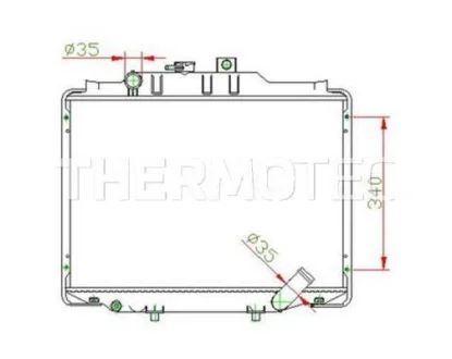 Радіатор двигуна (мкпп) HYUNDAI GRACE, H100 MITSUBISHI L 300 III 2.0-2.6D 11.86-02.06 THERMOTEC D70505TT