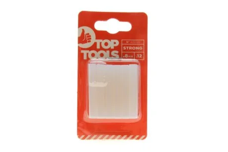Стрижні клейові 8 мм, 12 шт., прозорі Top-tools 42E081
