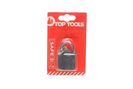 Замок навісний чавунний, 40 мм, 2 ключа Top-tools 90U301
