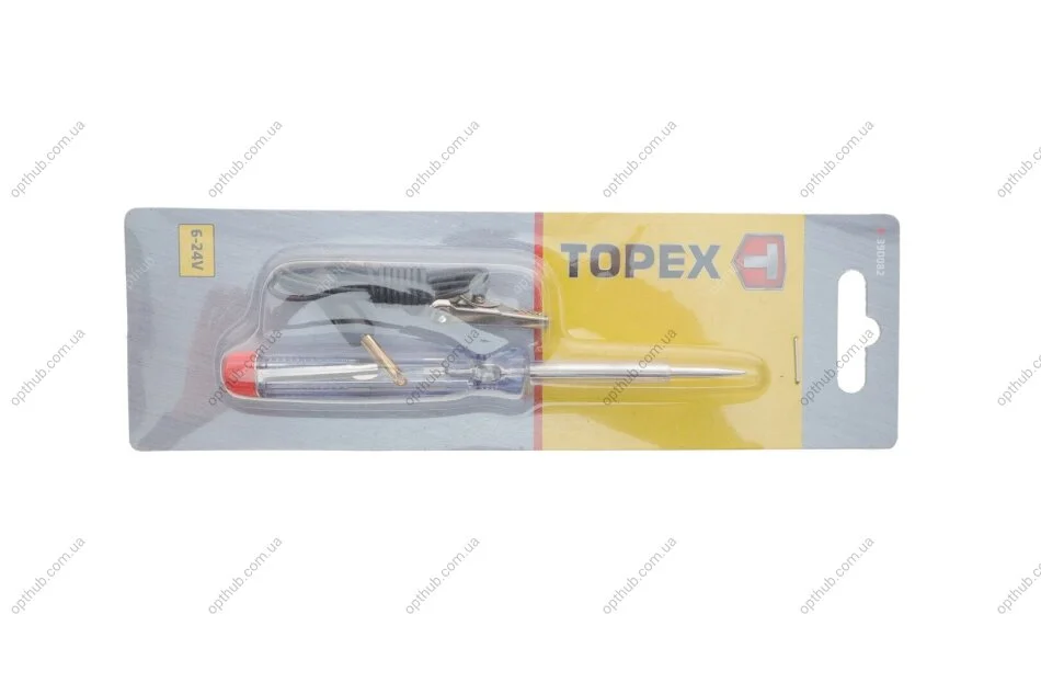 Отвертка с индикатором напряжения бортовой сети автомобиля (140mm) (6-24V) TOPEX (opt-om) Topex 39D082 (фото 1)