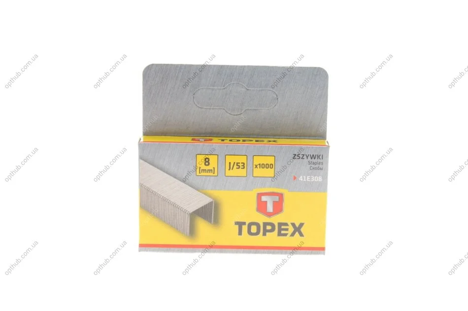 Скоби для степлера промислового (11,3x0,7x8 mm) (1000 шт) TOPEX (opt-om) Topex 41E308 (фото 1)