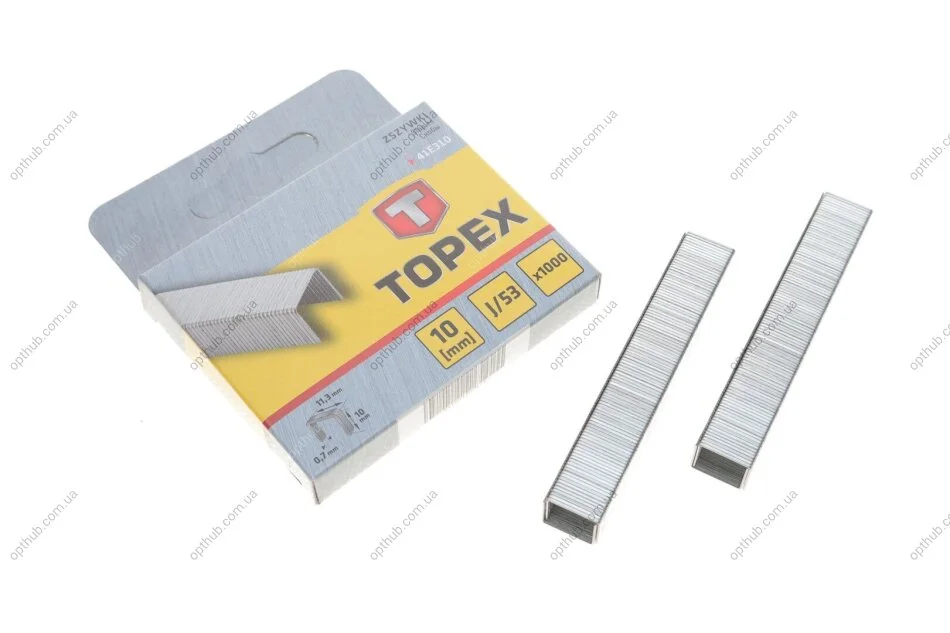 Скоби для степлера промислового (11,3x0,7x10mm) (1000 шт) TOPEX (opt-om) Topex 41E310 (фото 1)