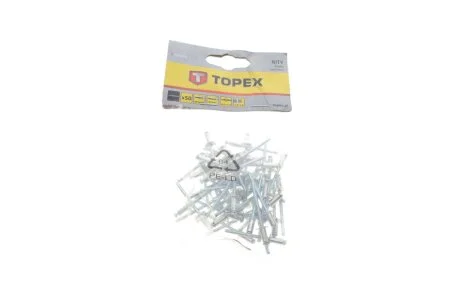 Заклепка алюминиева (4.0х8mm) (к-кт 50шт) TOPEX (opt-om) Topex 43E401