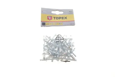Заклепка алюминиева (4.8х10mm) (к-кт 50шт) TOPEX (opt-om) Topex 43E502
