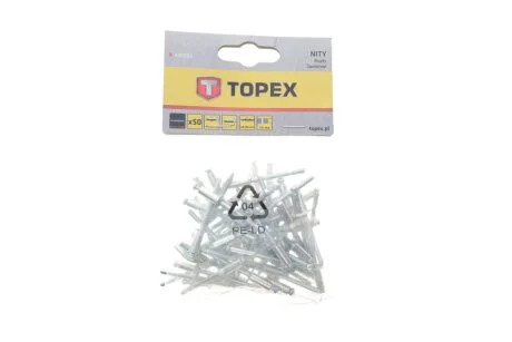 Заклепка алюминиева (4.8х12.5mm) (к-кт 50шт) TOPEX (opt-om) Topex 43E503