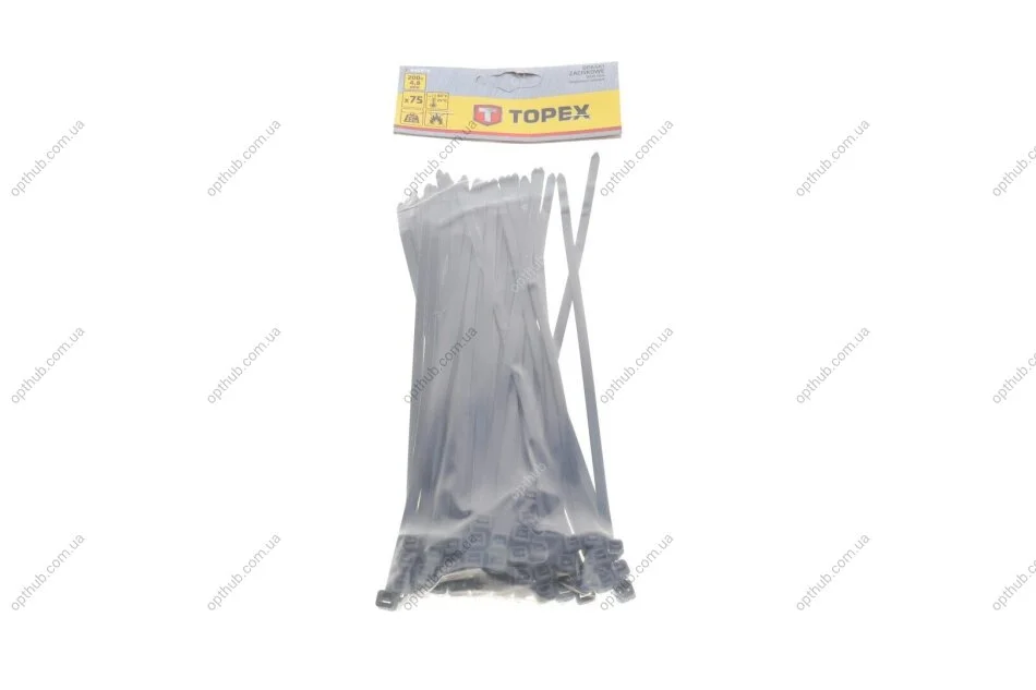 Хомуты 4,8x200 мм, 75 шт. черные(TOPEX) Topex 44E978 (фото 1)