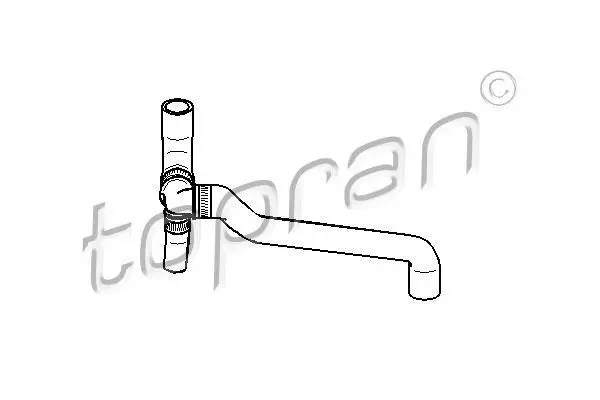 Шланг гумовий системи охолодження Нижн SEAT ALHAMBRA, CORDOBA, IBIZA II, TOLEDO I VW GOLF III, PASSAT B3/B4, SHARAN, VENTO 2.0 02.90-03.10 TOPRAN / HANS PRIES 109 007 (фото 1)