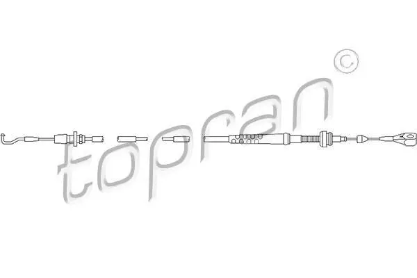 Трос газу (довжина 1670мм/1366мм) VW TRANSPORTER T4 2.4D 07.90-04.03 TOPRAN / HANS PRIES 109 857 (фото 1)