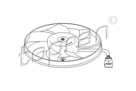 Вентилятор охолодження радіатора 295 мм 200 Вт. TOPRAN / HANS PRIES 111285