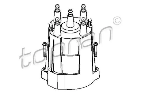 Кришка розподілювача запалювання OPEL ASCONA C, ASTRA F, CORSA A, CORSA A TR, KADETT E, KADETT E COMBO, VECTRA A 1.2/1.3/1.6 09.81-09.98 TOPRAN / HANS PRIES 202 000