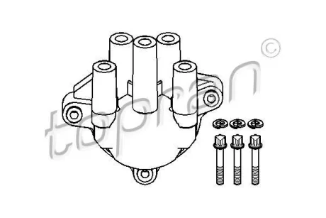 Кришка розподілювача запалювання OPEL ASTRA F, CALIBRA A, FRONTERA A SPORT, KADETT E, OMEGA A, VECTRA A 1.8/2.0 06.85-10.98 TOPRAN / HANS PRIES 202 009