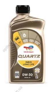 Масло моторное QUARTZ INEO LONG LIFE 0W-30 1л QUARTZ INEO LONG LIFE 0W30 12X1L TOTAL 0W30 QI LL 1L (фото 1)