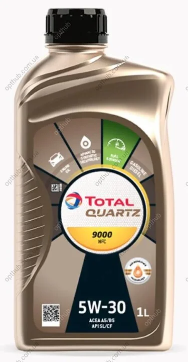 Олива моторна QUARTZ 9000 NFC 5W-30 1л QUARTZ 9000 NFC 5W30 12X1L -ua TOTAL 5W30 Q9000 NFC 1L (фото 1)