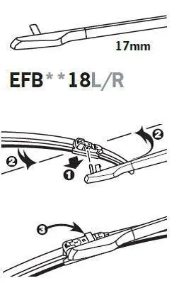TRICO ExactFit Flat Щітка склоочисника,безкаркасна OEM (400мм) Trico EFB4018L (фото 1)