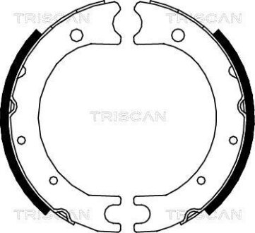 Комплект гальмівних колодок, стоянкове гальмо TRISCAN 810013036
