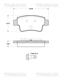 Тормозные колодки задние TRISCAN 811010567