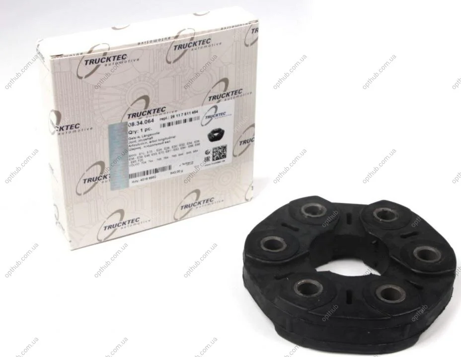 Муфта кардана еластична BMW 3/4/5/7/X1/X3/X4/X5/X6 00- (50x135x30) AUTOMOTIVE UA63 TRUCKTEC 08.34.064 (фото 1)