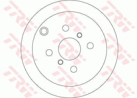 Диск гальмівний задн лів/прав BYD F3, F3R, G3, G3R TOYOTA BB I, COROLLA, COROLLA VERSO, IST, VIOS / SOLUNA VIOS, YARIS, YARIS VERSO 1.0-2.0D 04.99- TRW DF4335