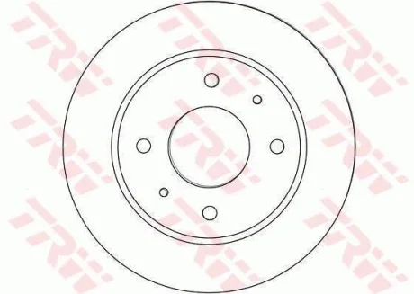 Диск гальмівний задн лів/прав MITSUBISHI COLT, COLT CZC VI, COLT VI SMART FORFOUR 1.1-1.5D 01.04-06.12 TRW DF4463