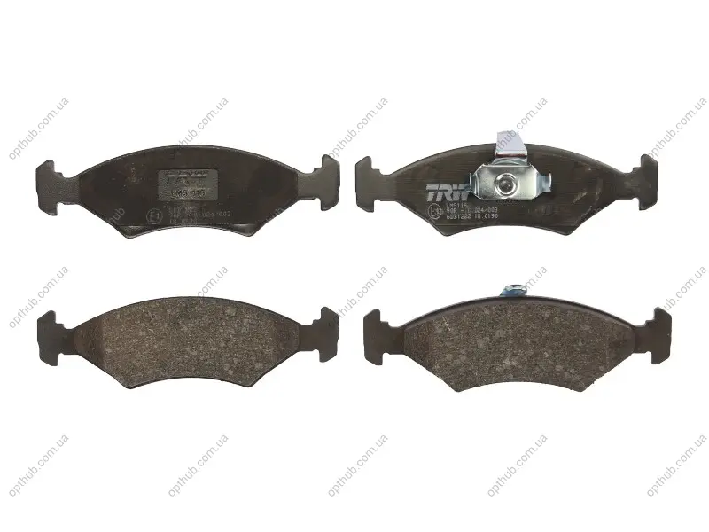 Комплект гальмівних колодок передн, FERRARI MONDIAL FORD COURIER, ESCORT III EXPRESS, ESCORT IV, FIESTA, FIESTA I, FIESTA III, FIESTA IV, PUMA 1.0-3.2 03.81-08.03 TRW GDB1222 (фото 1)