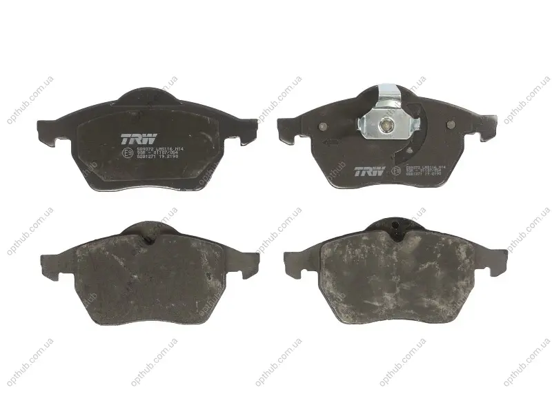 Комплект гальмівних колодок передн, CHEVROLET ASTRA, VECTRA OPEL ASTRA G, CALIBRA A, VECTRA B SAAB 900 II, 9-3, 9-5 1.6-3.0D 08.91-12.11 TRW GDB1271 (фото 1)