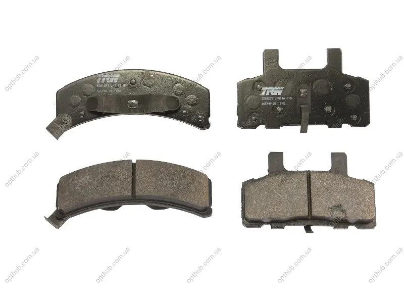 Комплект гальмівних колодок передн, CADILLAC ESCALADE CHEVROLET ASTRO, C1500, C2500, K1500, K2500, SUBURBAN, TAHOE DODGE CHALLENGER, CHARGER, RAM 1500 GMC YUKON 3.9-6.5D 10.89- TRW GDB1273 (фото 1)