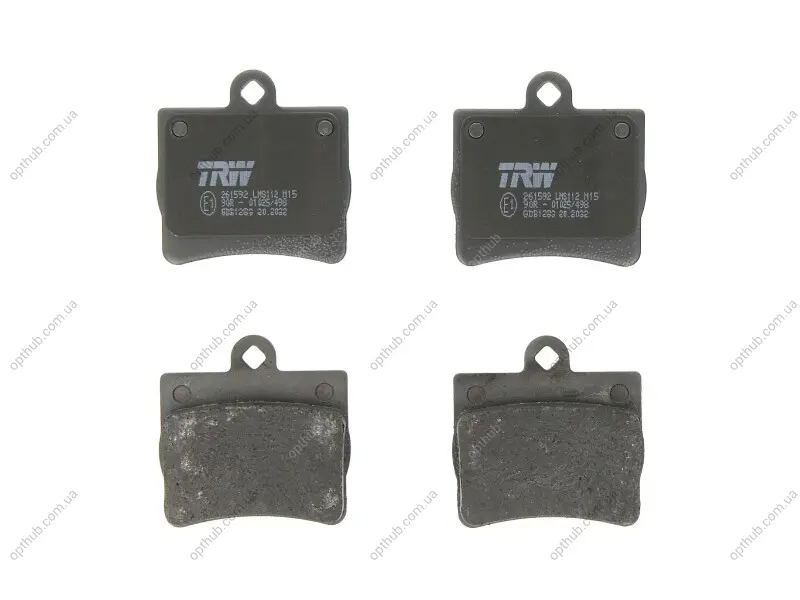 Комплект гальмівних колодок задн, MERCEDES C (W202), C (W203) 1.8-2.3 03.93-02.07 TRW GDB1283 (фото 1)
