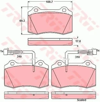 Комплект гальмівних колодок передн, ALFA ROMEO GTV, SPIDER FIAT COUPE TESLA MODEL X 2.0-Electric 09.94- TRW GDB1392