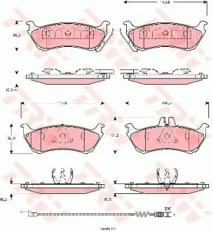 Комплект гальмівних колодок задн, MERCEDES M (W163) 2.3-4.3 02.98-06.05 TRW GDB1456