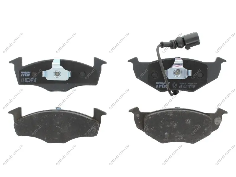 Комплект гальмівних колодок передн, SKODA FABIA I, FABIA I PRAKTIK, FABIA II VW POLO IV 1.0/1.2/1.4 12.99-12.14 TRW GDB1586 (фото 1)