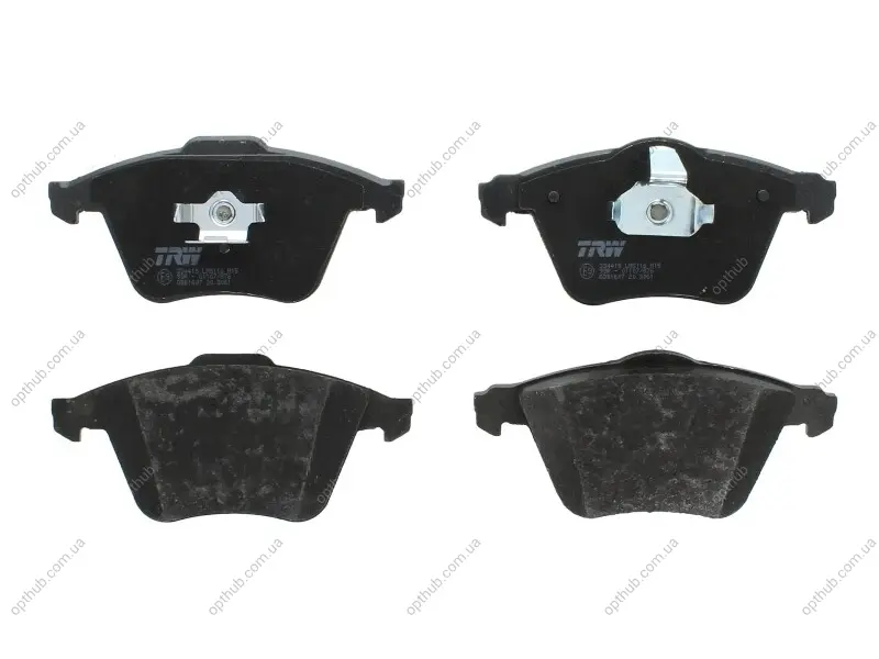 Комплект гальмівних колодок передн, VOLVO C30, C70 II, S40 II, V40, V50 CADILLAC BLS FORD FOCUS II MAZDA 3 OPEL SIGNUM, VECTRA C, VECTRA C GTS SAAB 9-3, 9-3X 1.5-2.8 09.02- TRW GDB1607 (фото 1)