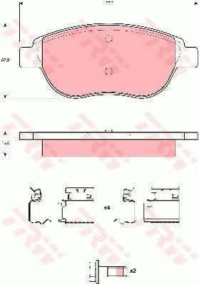 Комплект тормозных колодок, дисковый тормоз TRW GDB1676 (фото 1)