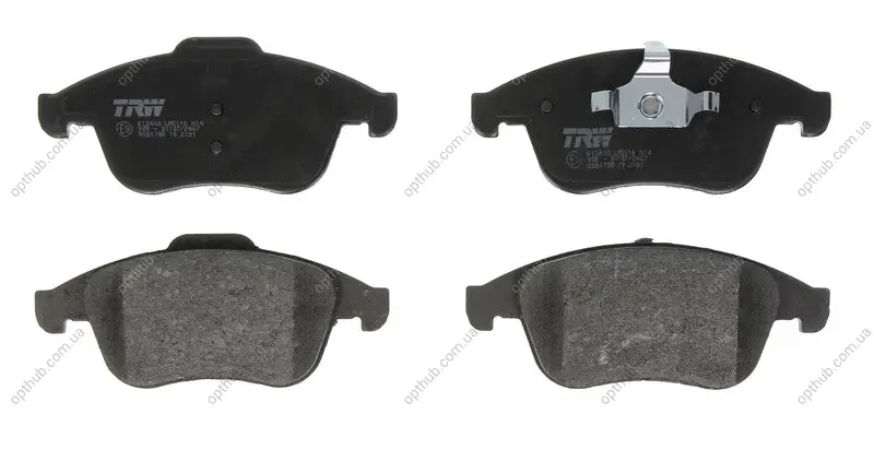 Комплект гальмівних колодок передн, PORSCHE 911 RENAULT CLIO IV, GRAND SCENIC III, LAGUNA, LAGUNA III, LATITUDE, MEGANE III, SCENIC III 1.2-3.6 10.01- TRW GDB1788 (фото 1)