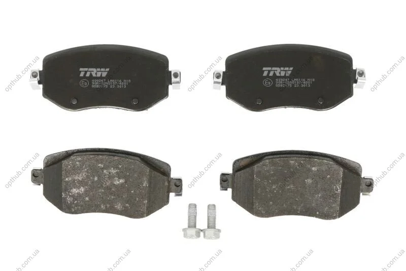 Колодки гальмівні дискові ПЕРЕДН RENAULT MEGANE IV (B9A/M_) 11/15- -ua TRW GDB2175 (фото 1)