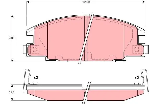 Комплект гальмівних колодок передн, ISUZU CAMPO, D-MAX I, KB, TF, TROOPER I, TROOPER II OPEL CAMPO, FRONTERA A, FRONTERA A SPORT 2.0-3.1D 01.83-06.12 TRW GDB3161 (фото 1)