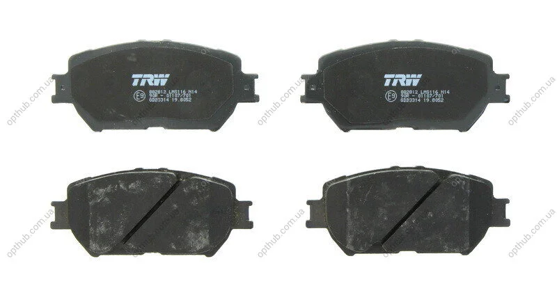 Колодка гальм. диск. TOYOTA CAMRY, передн. (вир-во) TRW GDB3314 (фото 1)