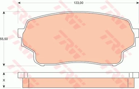 Комплект гальмівних колодок передн, SUZUKI GRAND VITARA I, XL-7 2.0D/2.7 02.01-08.06 TRW GDB3490